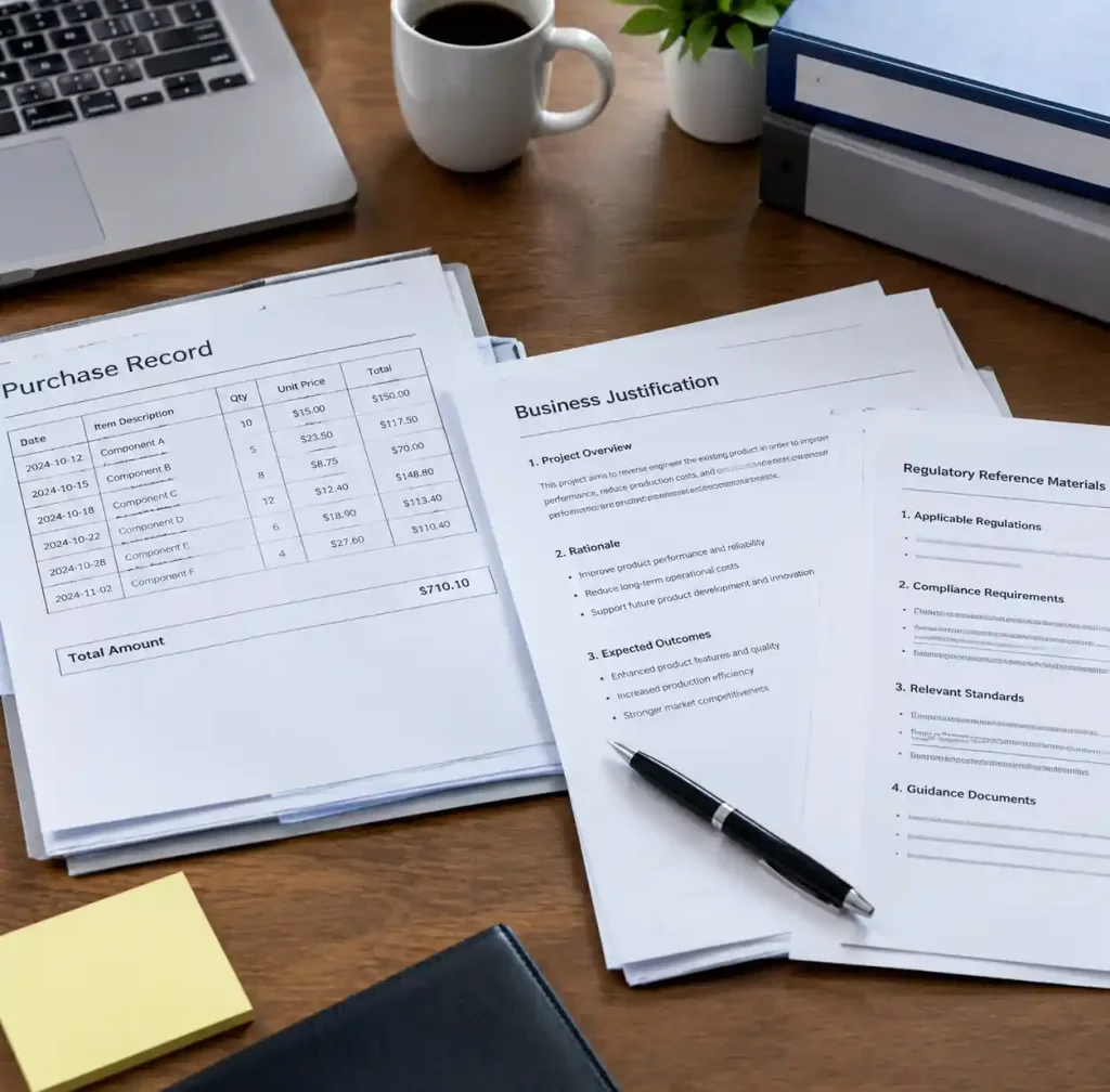 Legal documentation and compliance records for PCB reverse engineering projects