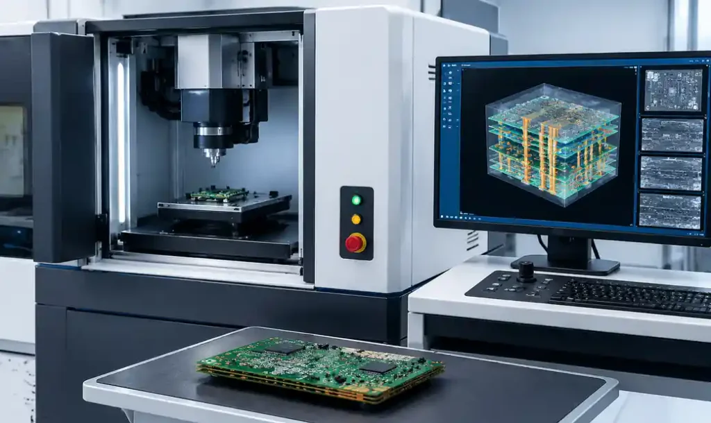 X-ray CT imaging equipment and multilayer PCB internal structure visualization