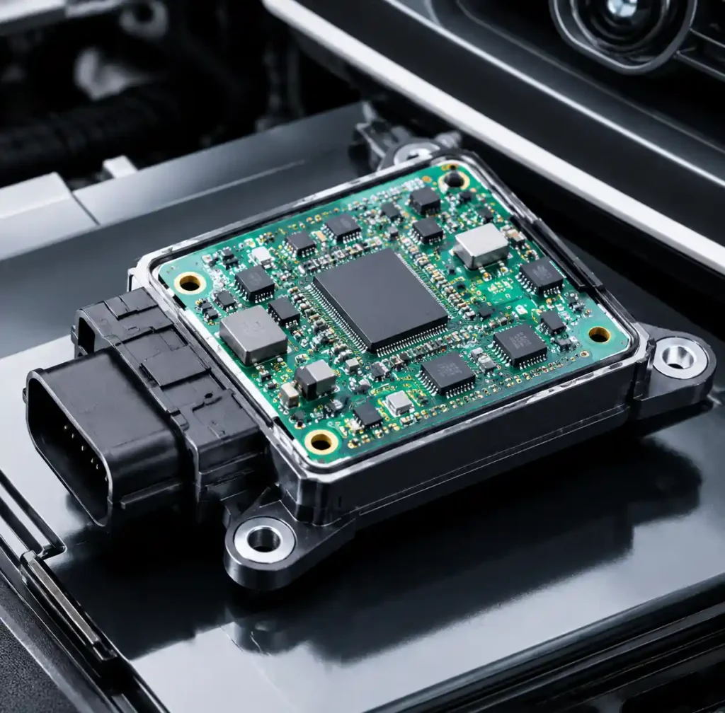 Automotive ADAS sensor module PCB with embedded passive components highlighted