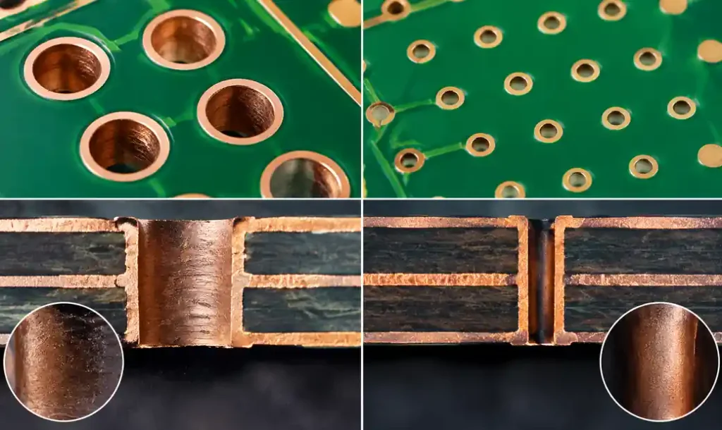 Comparison of mechanical drilling and laser drilling methods for PCB vias