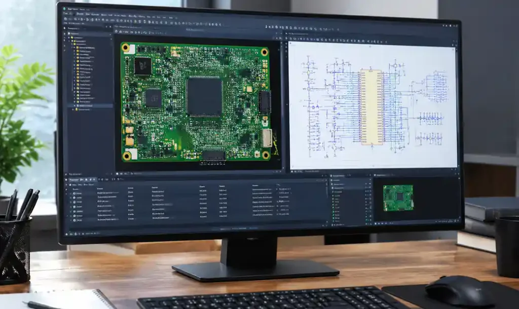 PCB netlist extraction software interface showing automated trace routing and schematic generation