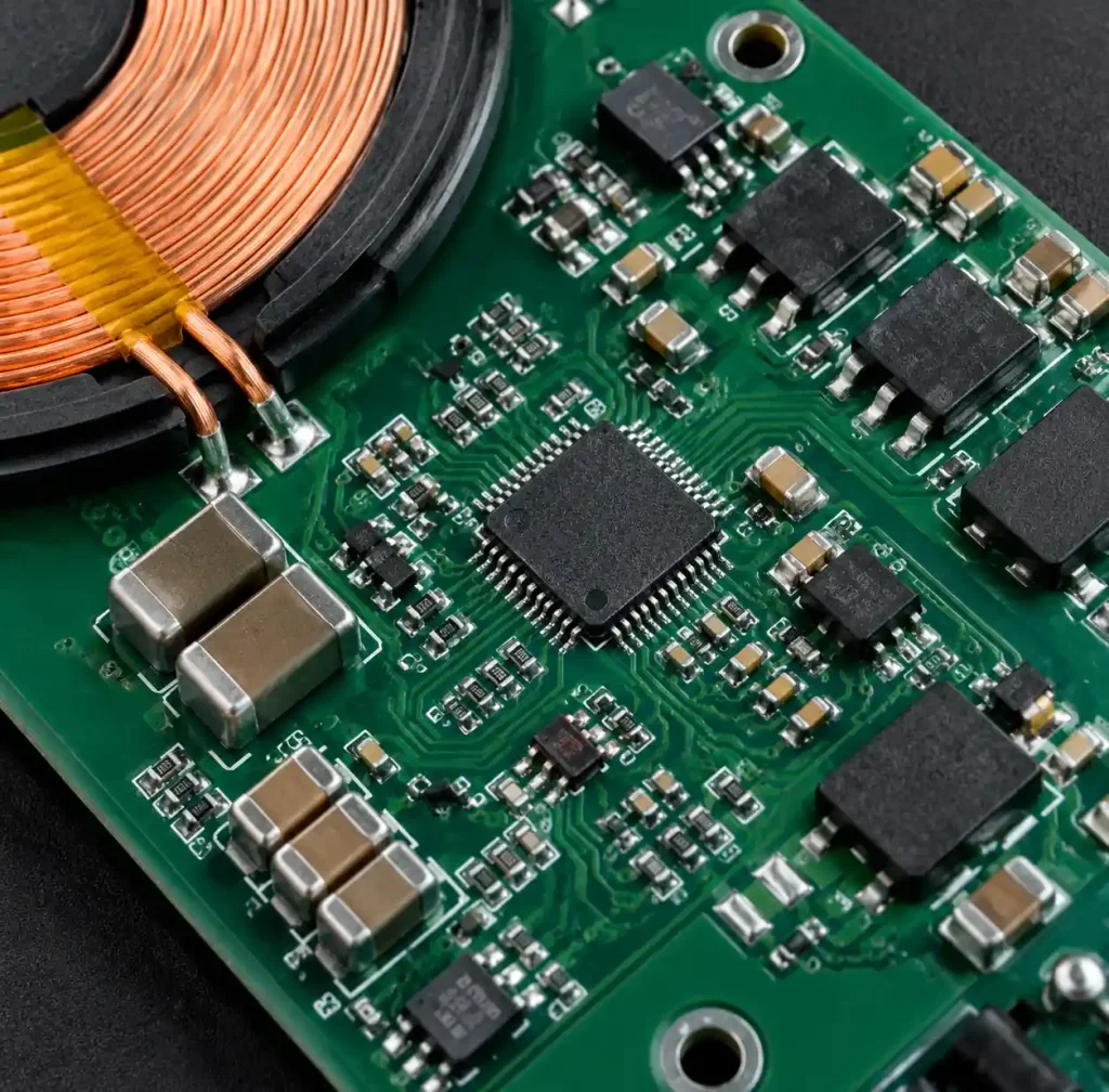 Wireless charging controller IC and resonant capacitors placement on PCB