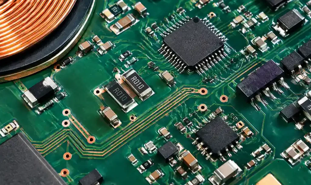 FOD sensing circuit and current measurement resistors on wireless charging PCB