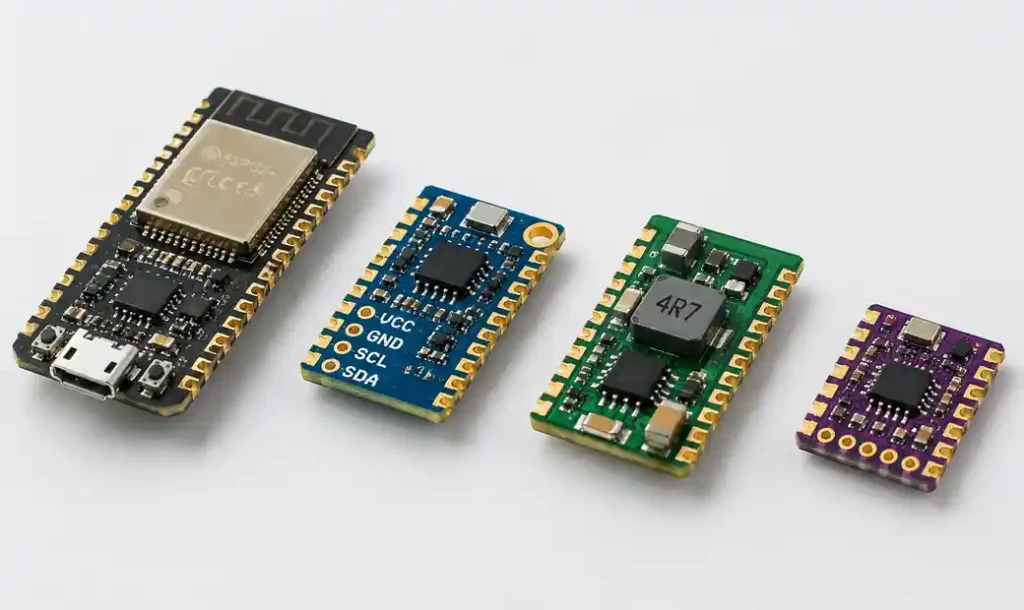 Collection of different PCB modules using castellated holes for various applications